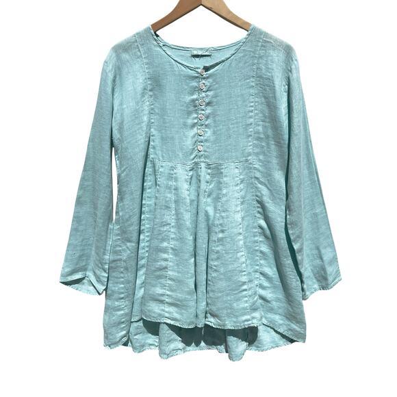 CP SHADES Women’s 100% Linen Hand Dyed babydoll tunic top small